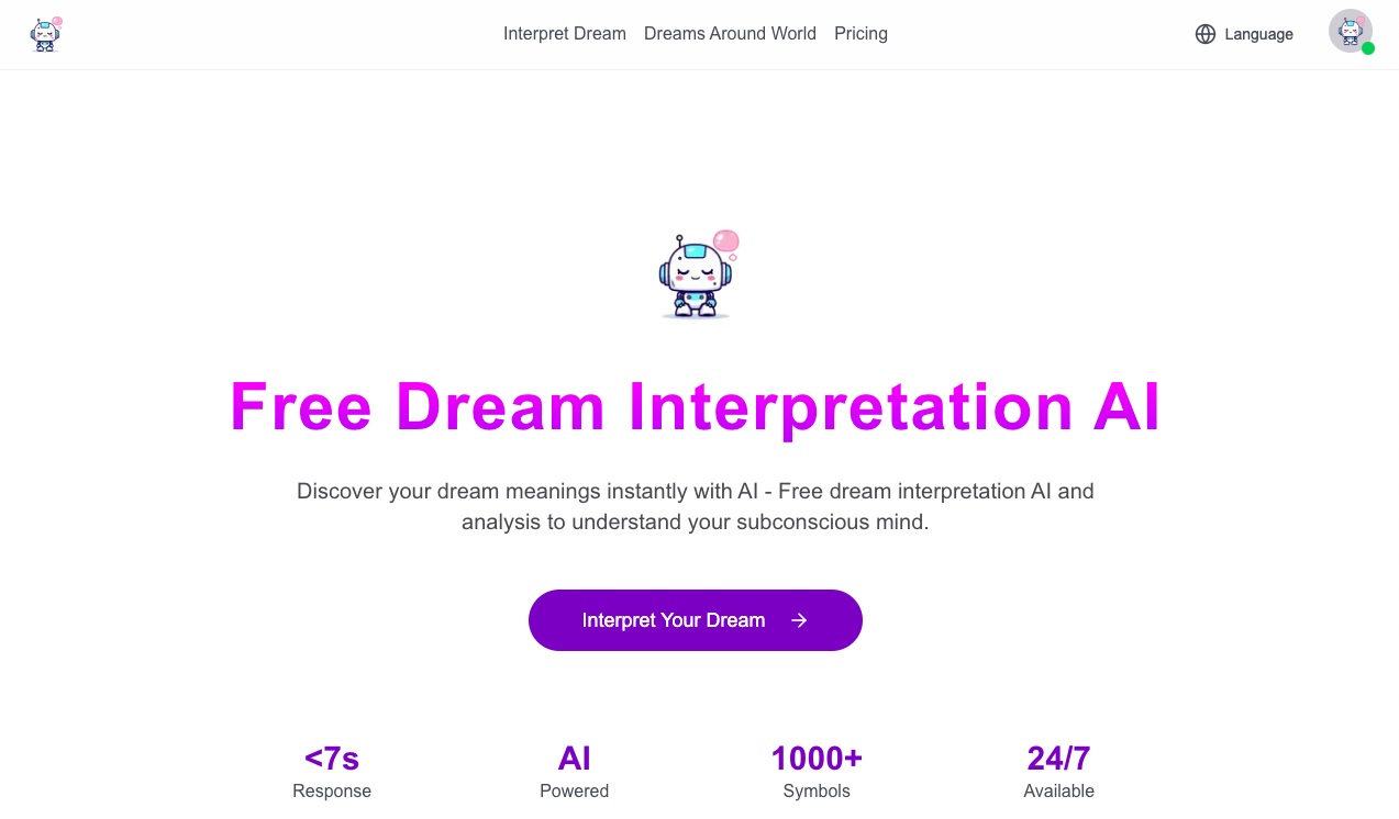 Dream Interpretation AI interface