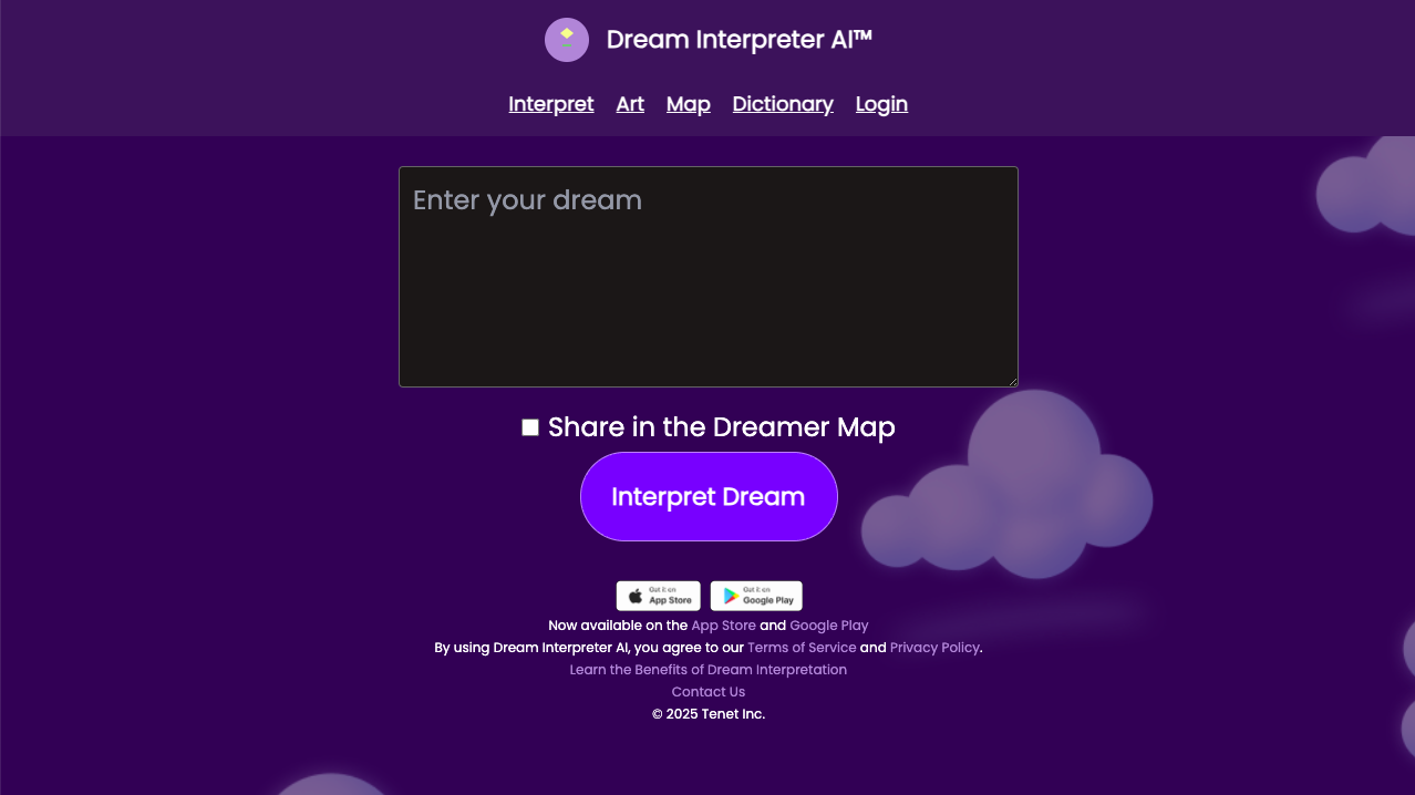 Dream Interpreter AI app screenshot